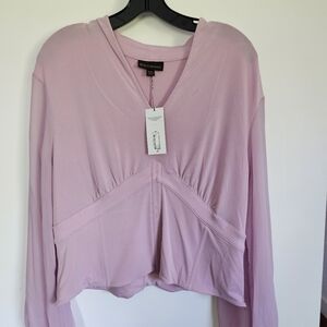 BOLD elements Pink Asymmetrical Long Sleeve Blouse